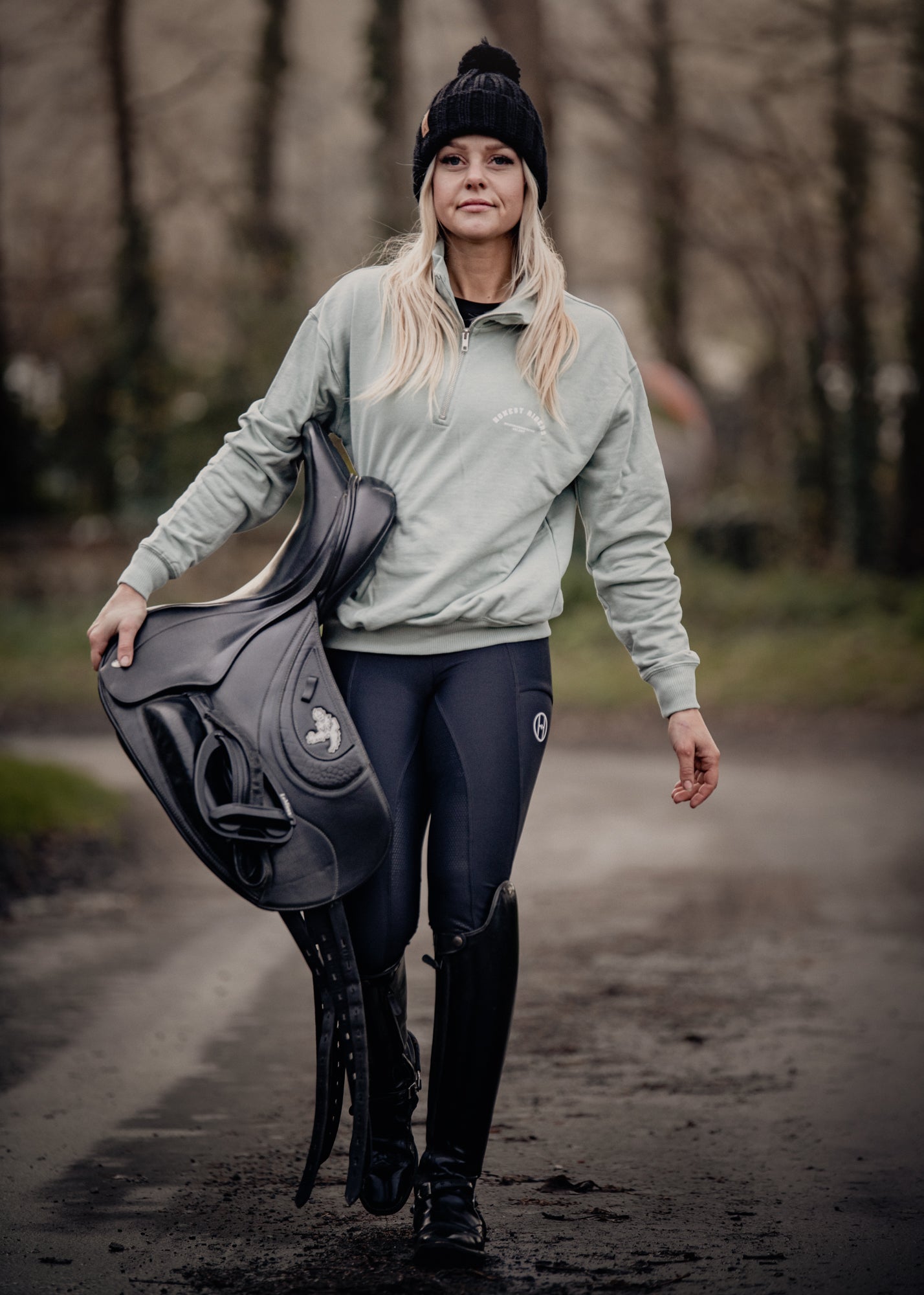 'Ride & Roam' Sage | Morgan 3/4 Zip Sweatshirt