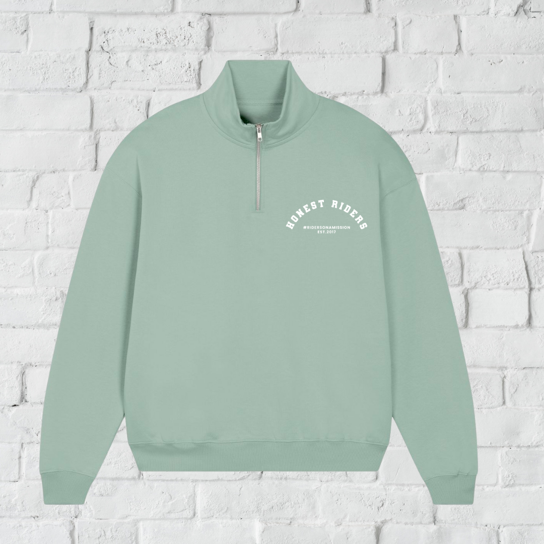 'Ride & Roam' Sage | Morgan 3/4 Zip Sweatshirt