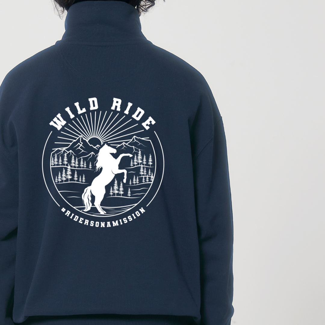 'Wild Ride' Navy | Morgan 3/4 Zip Sweatshirt